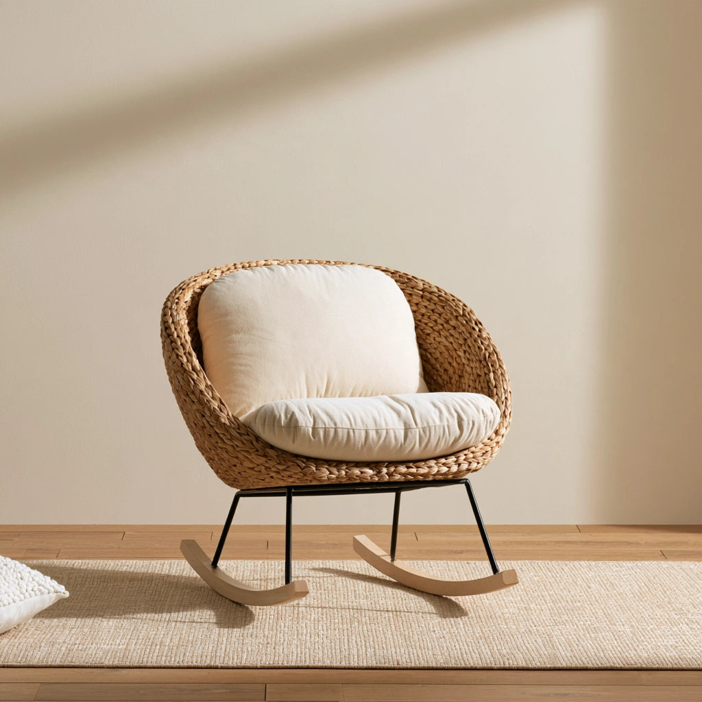 Moderner Schaukelstuhl, Farbe: hellbeige