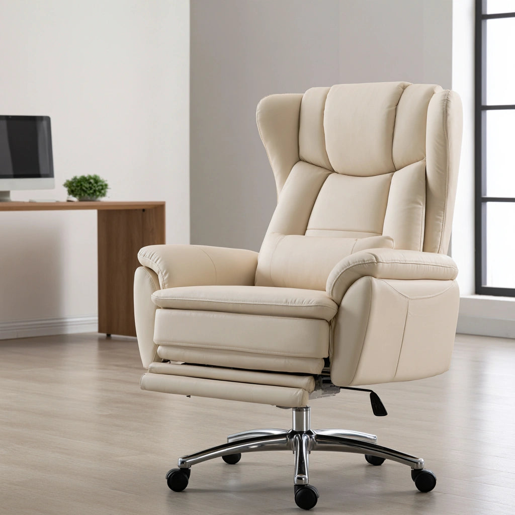 Ergonomischer Bürostuhl, mit Stoffbezug, Farbe: creme