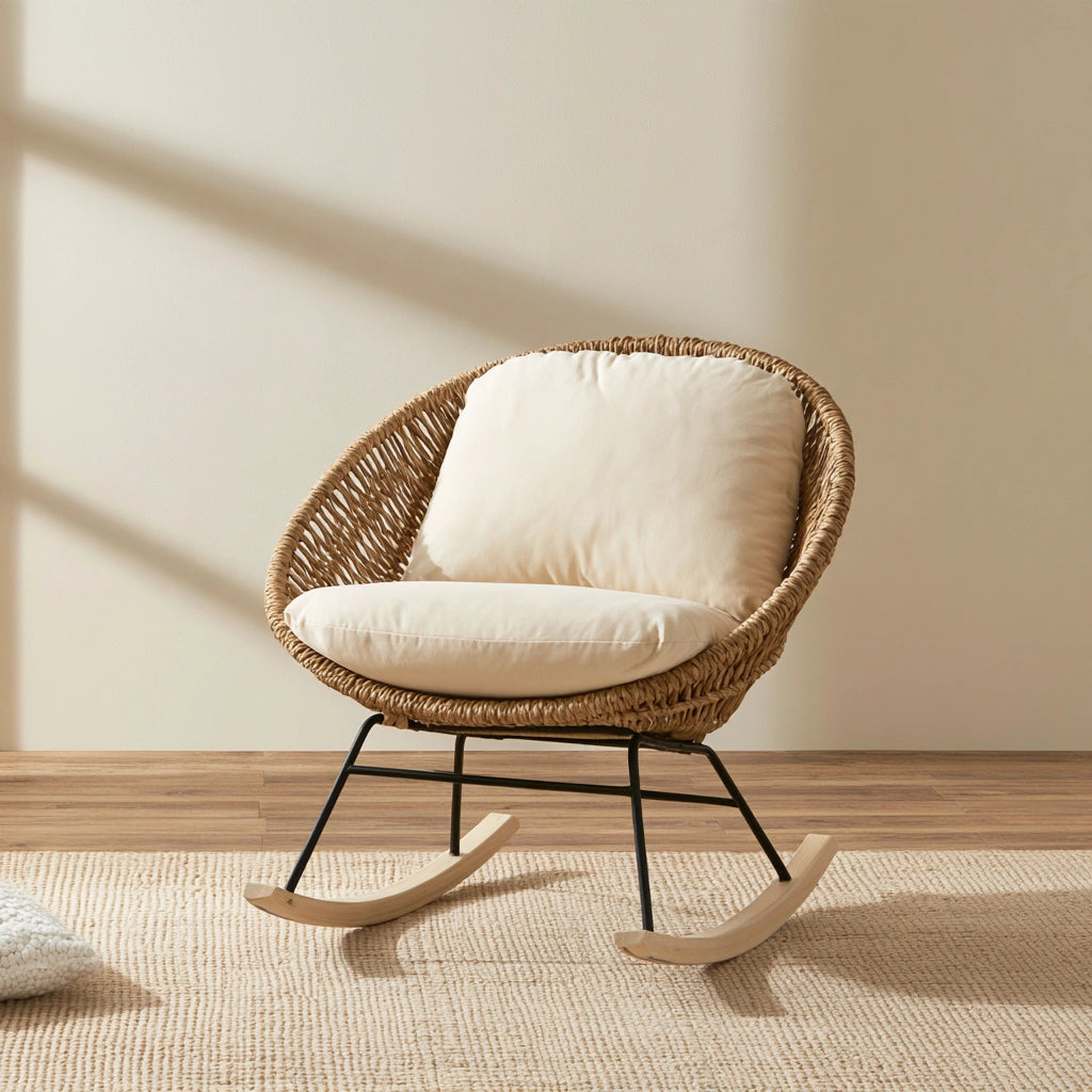 Moderner Schaukelstuhl, Farbe: hellbeige