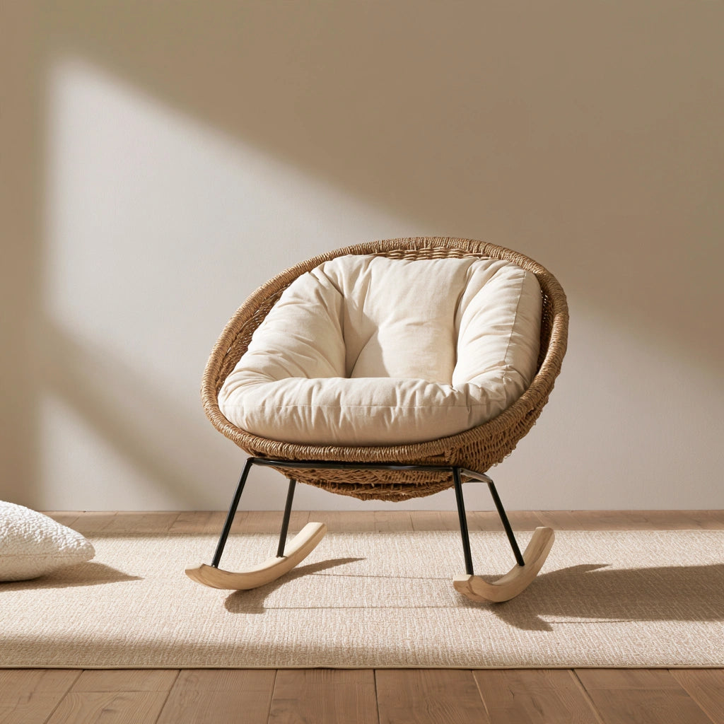 Moderner Schaukelstuhl, Farbe: hellbeige