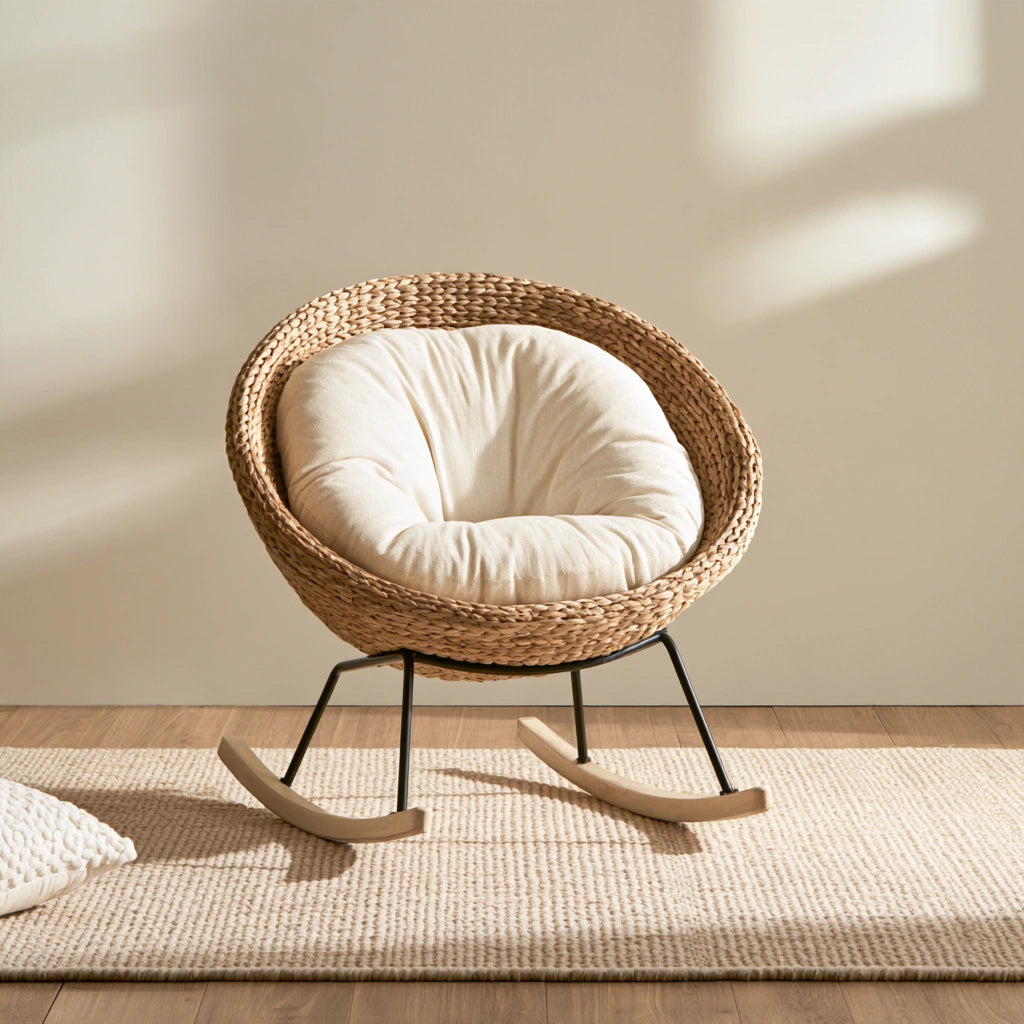 Moderner Schaukelstuhl, Farbe: hellbeige