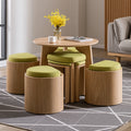 Essgruppe mit Tisch und Stühlen, aus Holz, Farbe: hellbraun