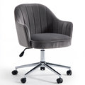 Ergonomischer Bürostuhl, mit Samtbezug, drehbar, Farbe: dunkelgrau